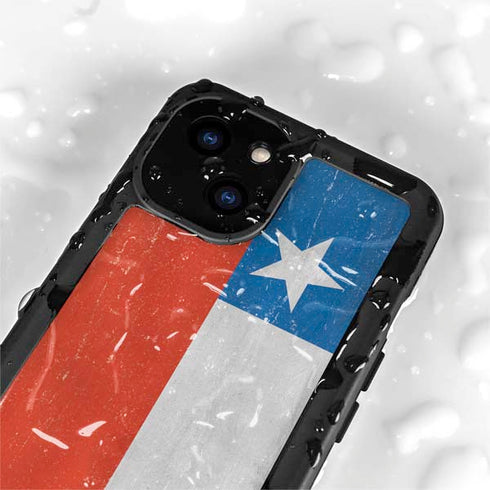 Chile Flag Distressed iPhone 15 Waterproof Case